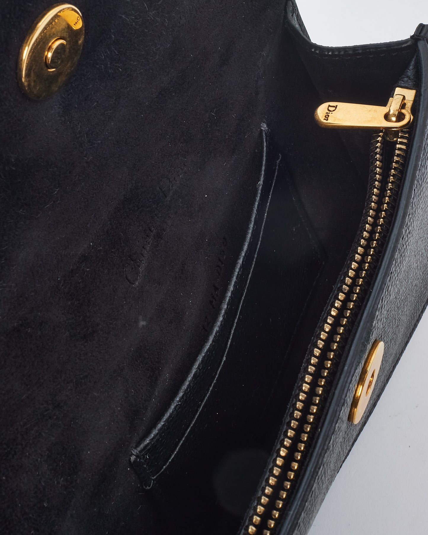 Dior Black Grained Leather Saddle Belt Bag