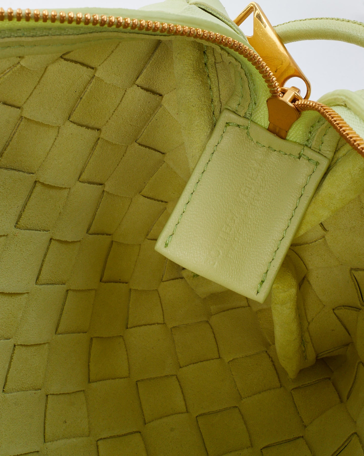 Bottega Veneta Washed Lemon Intrecciato Leather Mini Loop Camera Bag