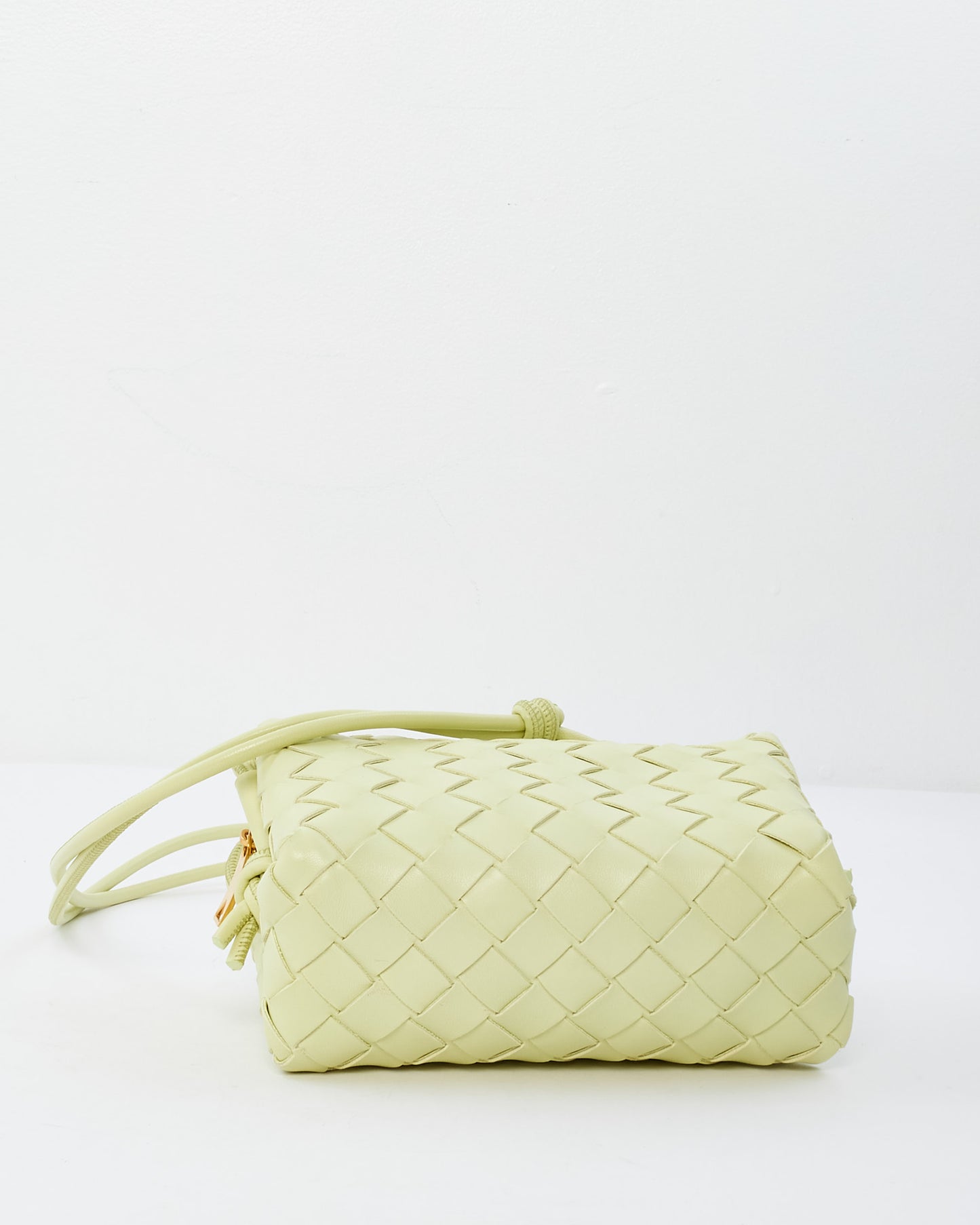 Bottega Veneta Washed Lemon Intrecciato Leather Mini Loop Camera Bag