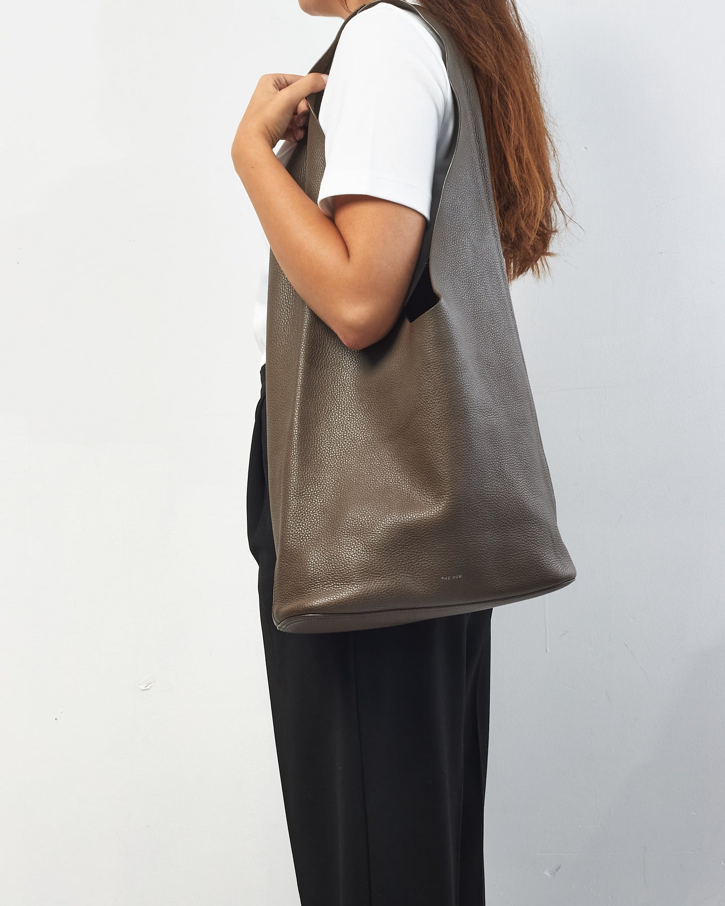 The Row Brown Leather Bindle Three Shoulder Bag