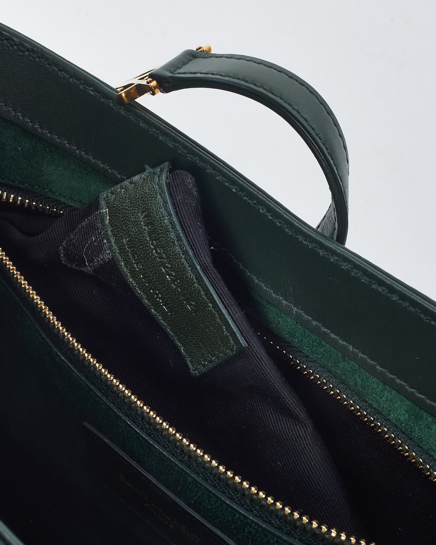 Saint Laurent Forest Green Leather 5 à 7 Hobo Shoulder Bag