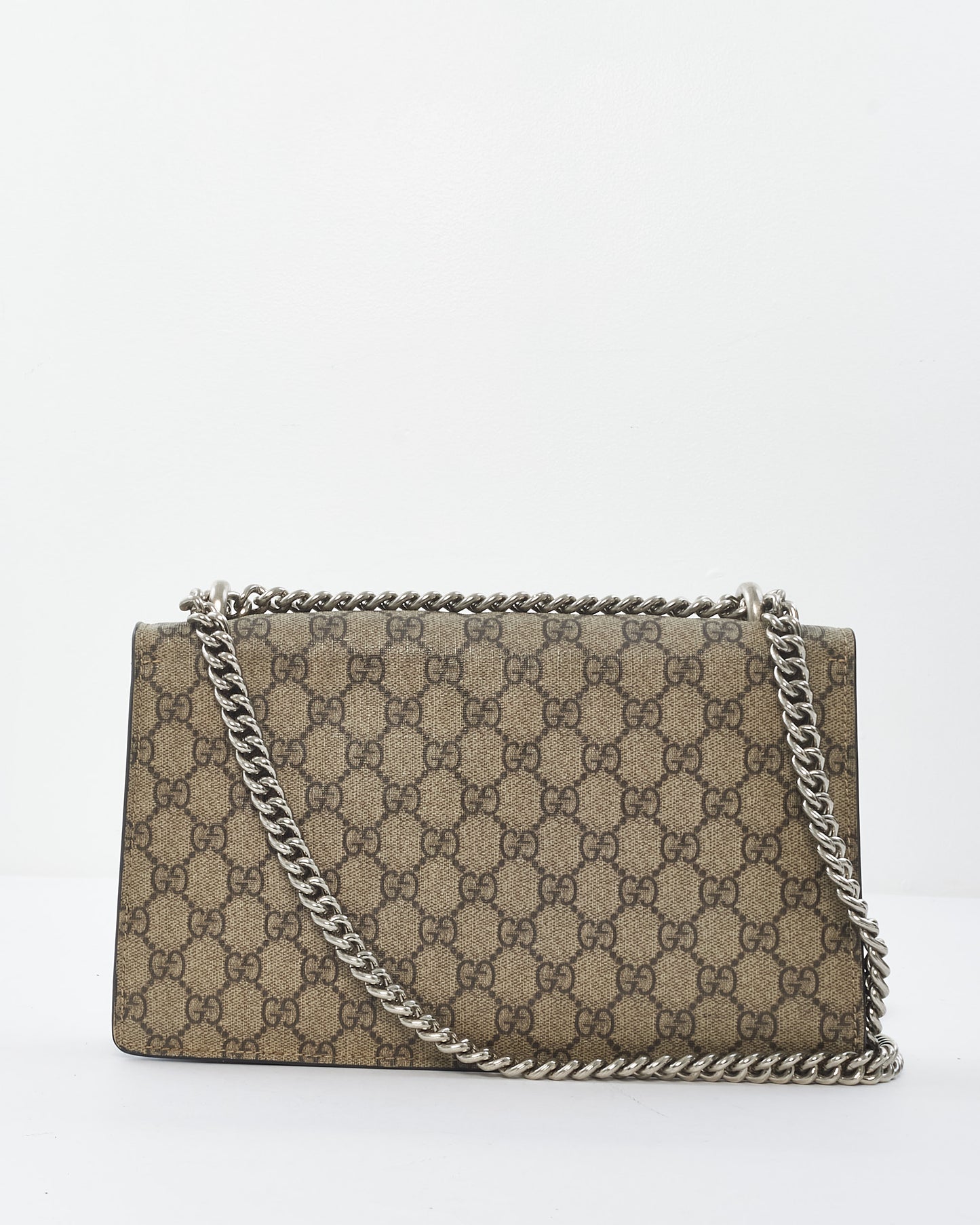 Gucci Beige and Black Velvet GG Supreme Canvas Small Dionysus Shoulder Bag