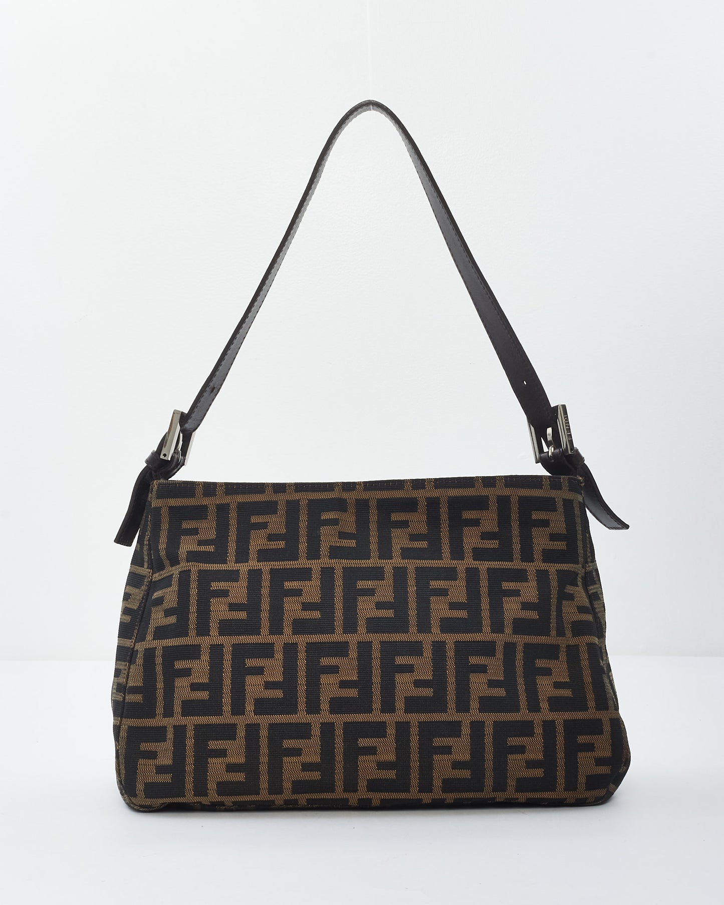 Fendi Brown Monogram Zucca Canvas Mamma Baguette With Zipper