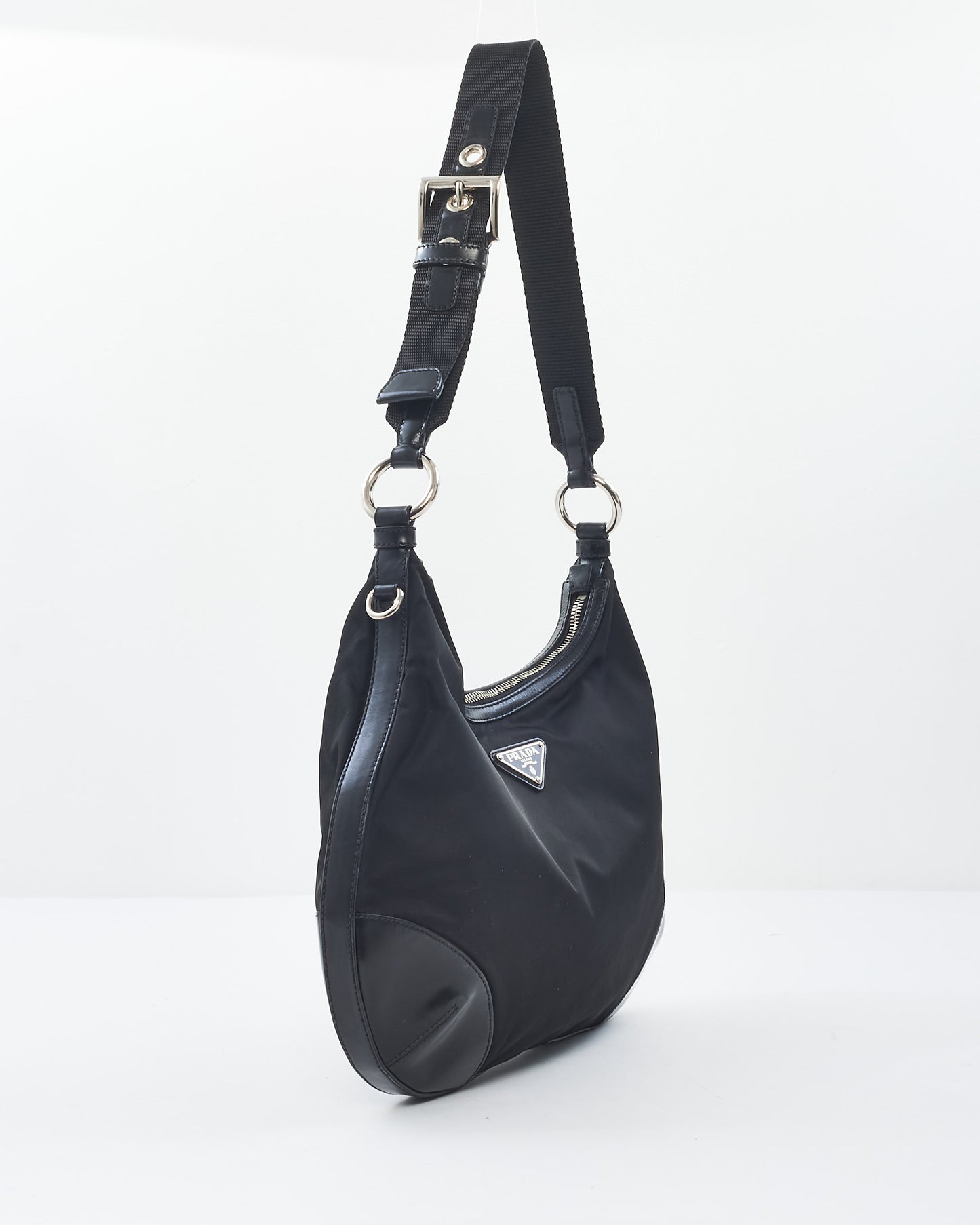 Prada Black Nylon Hobo Shoulder Bag