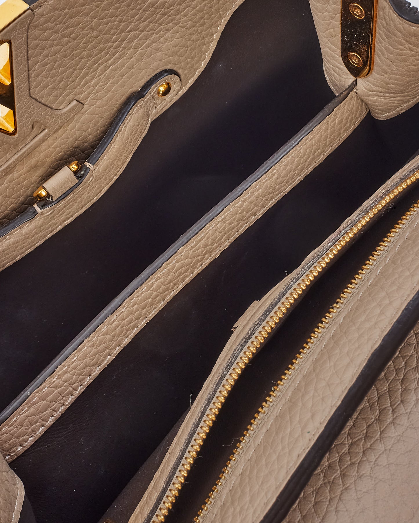 Louis Vuitton Beige Taurillon Python-Trimmed Capucines BB Bag