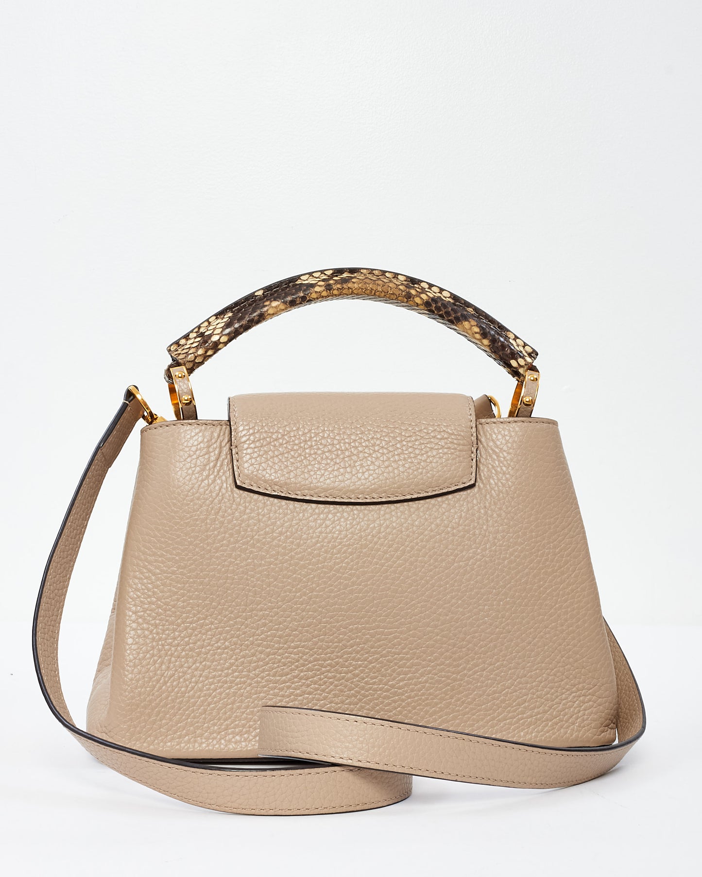 Louis Vuitton Beige Taurillon Python-Trimmed Capucines BB Bag