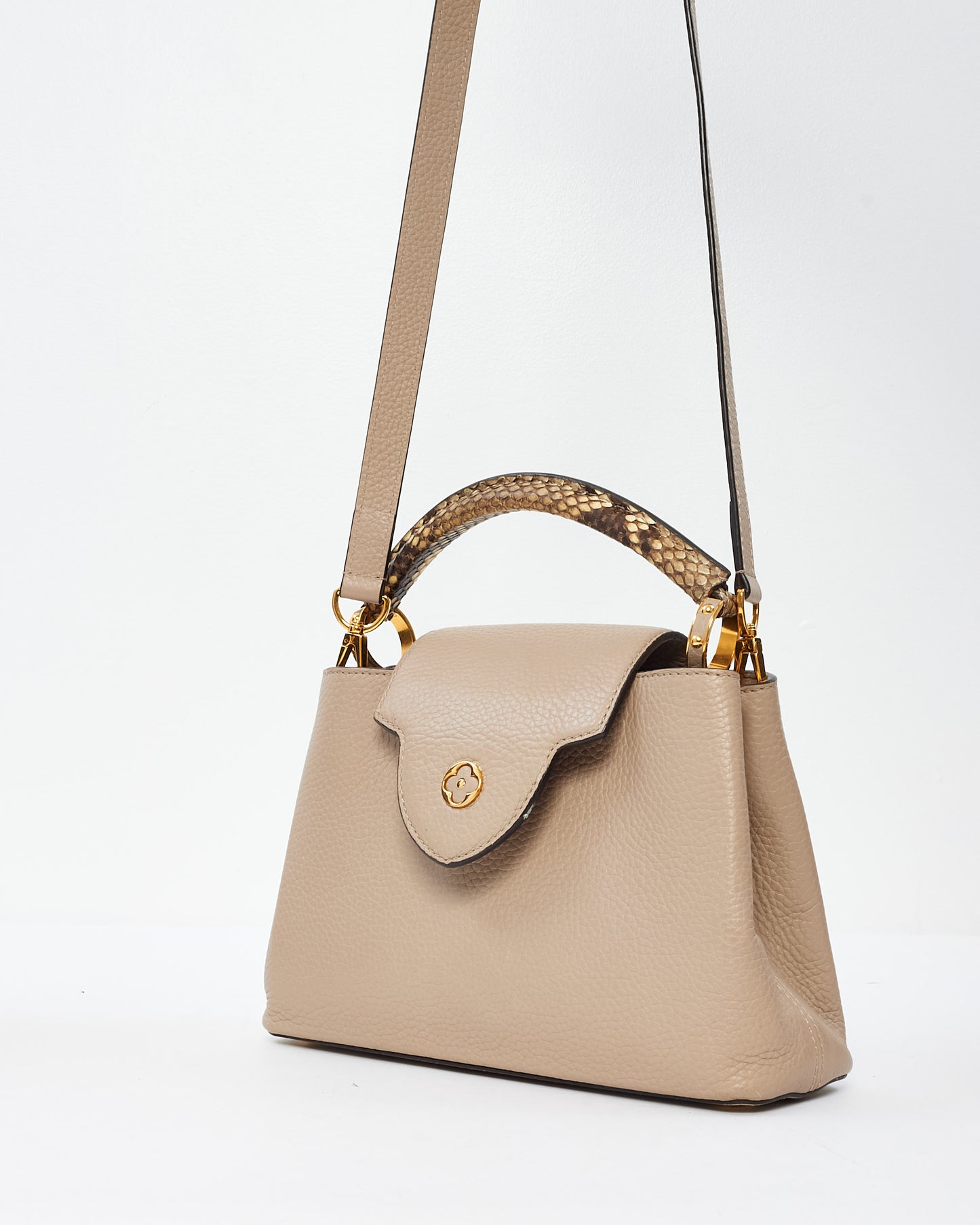 Louis Vuitton Beige Taurillon Python-Trimmed Capucines BB Bag