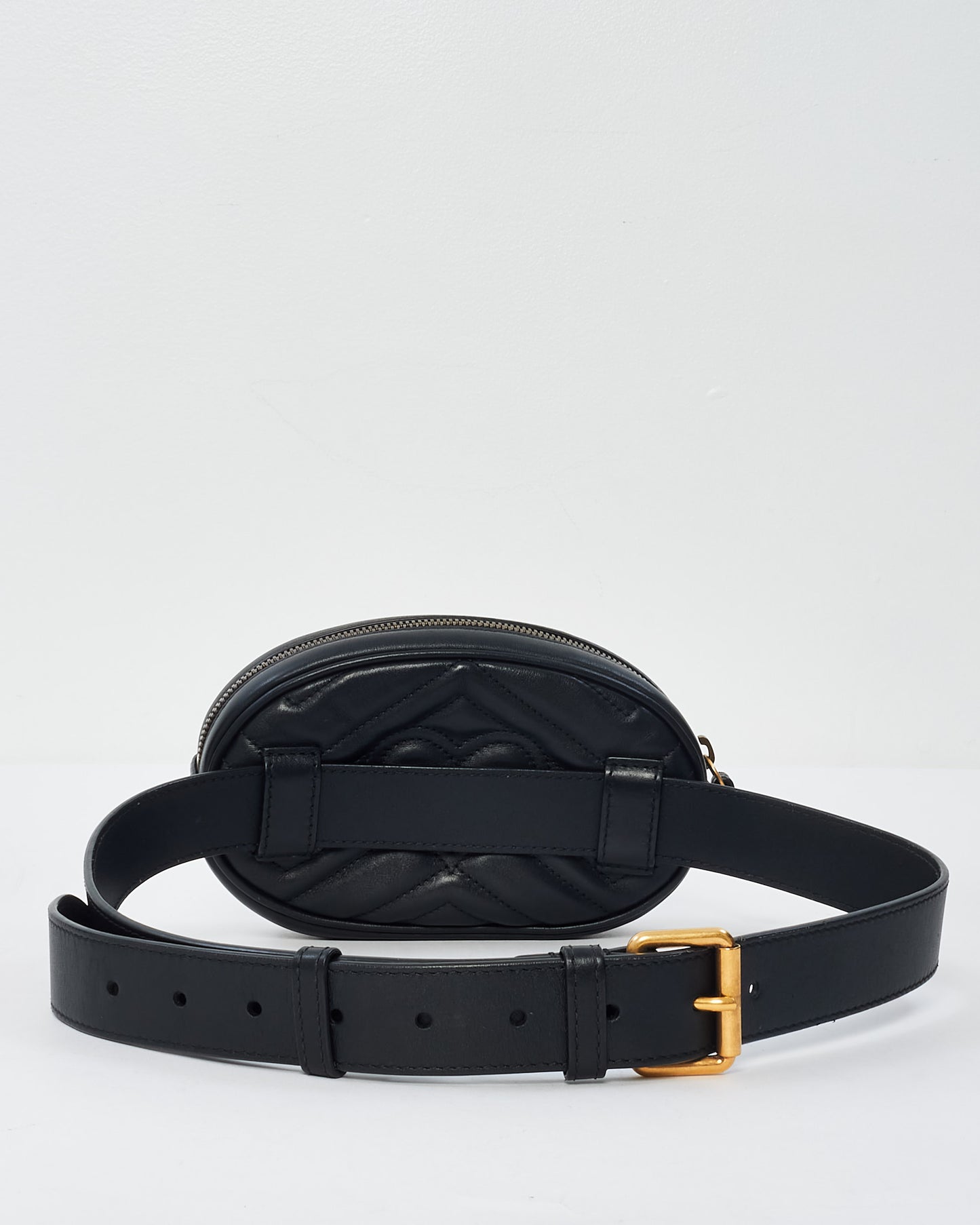 Gucci Black Leather Marmont Belt Bag - 85/34