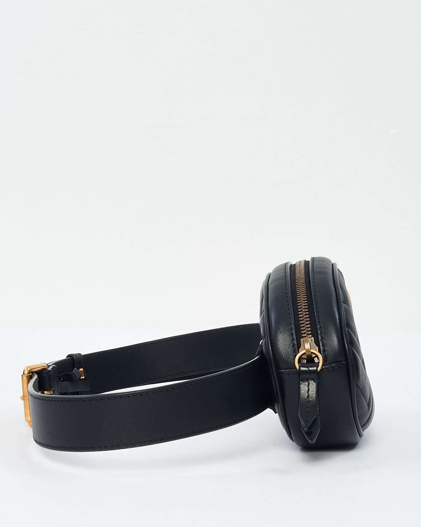 Gucci Black Leather Marmont Belt Bag - 85/34