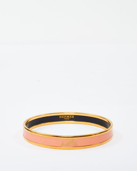 Hermès Pink 
Gold Caleche Narrow Bangle