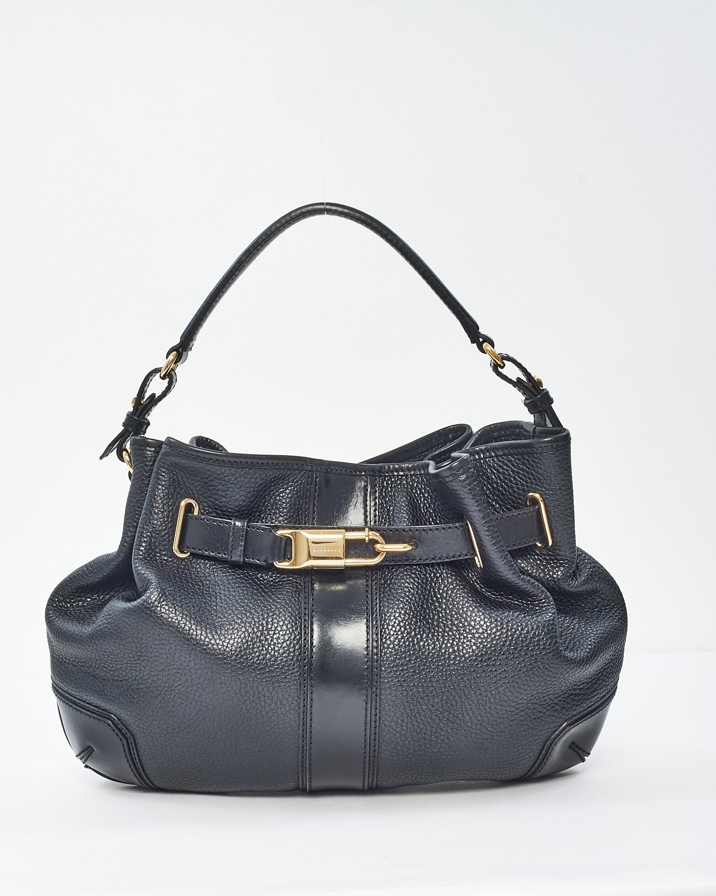 Burberry Black Leather Willenmore Hobo Bag