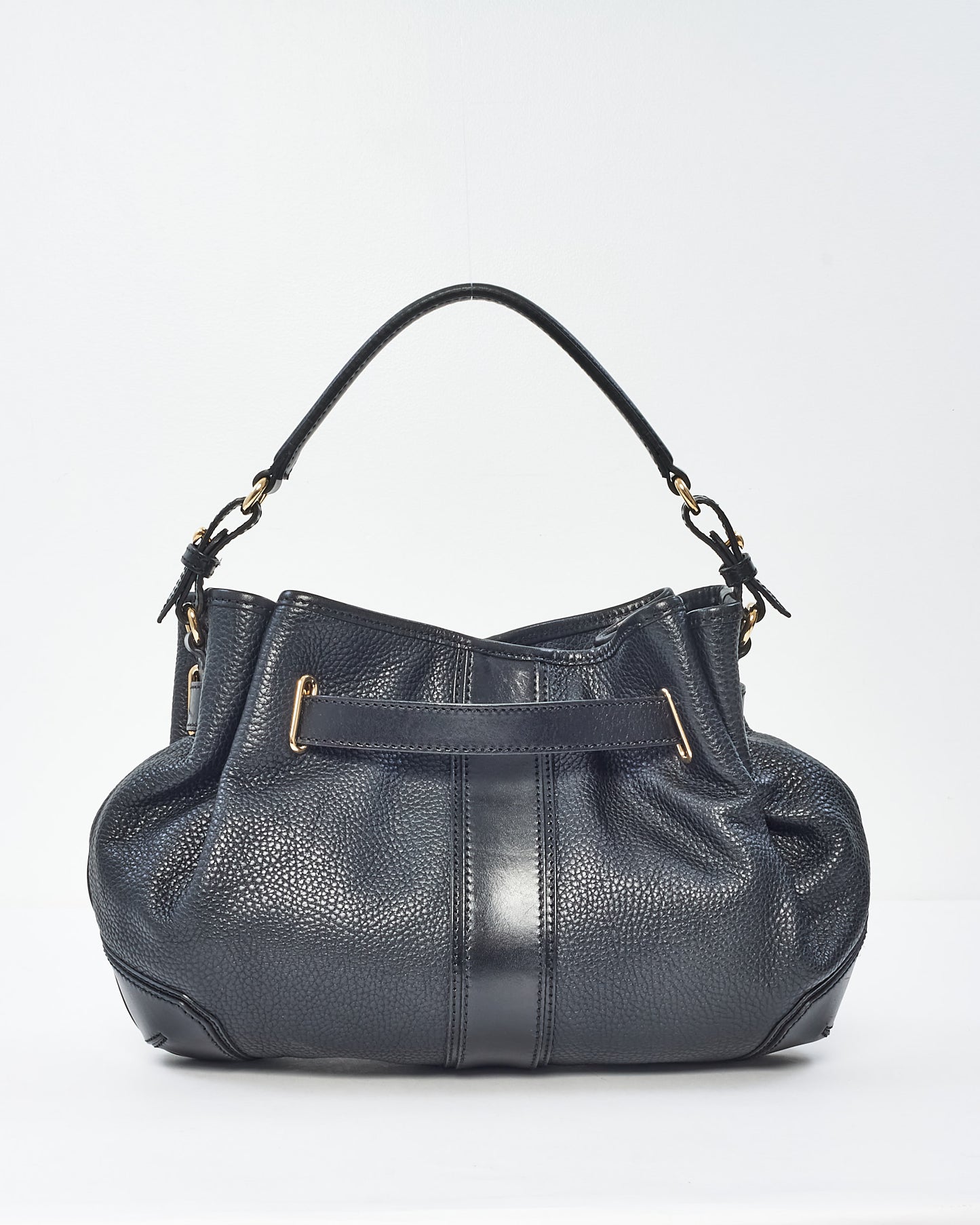 Burberry Black Leather Willenmore Hobo Bag