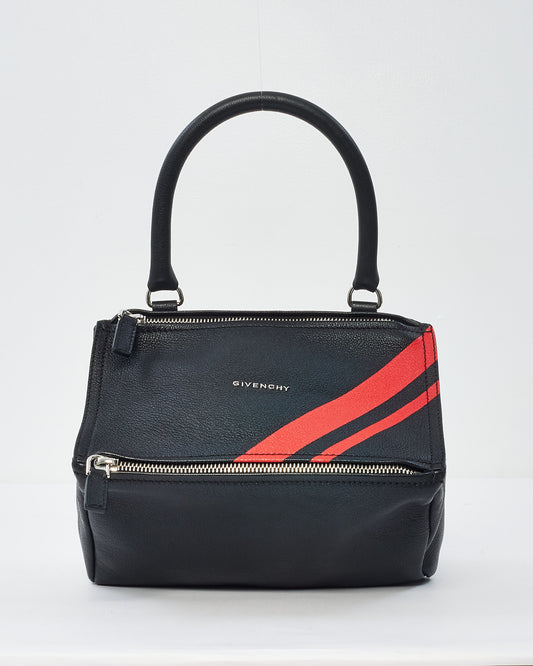 Givenchy Black 
Red Stripe Leather Small Pandora Bag