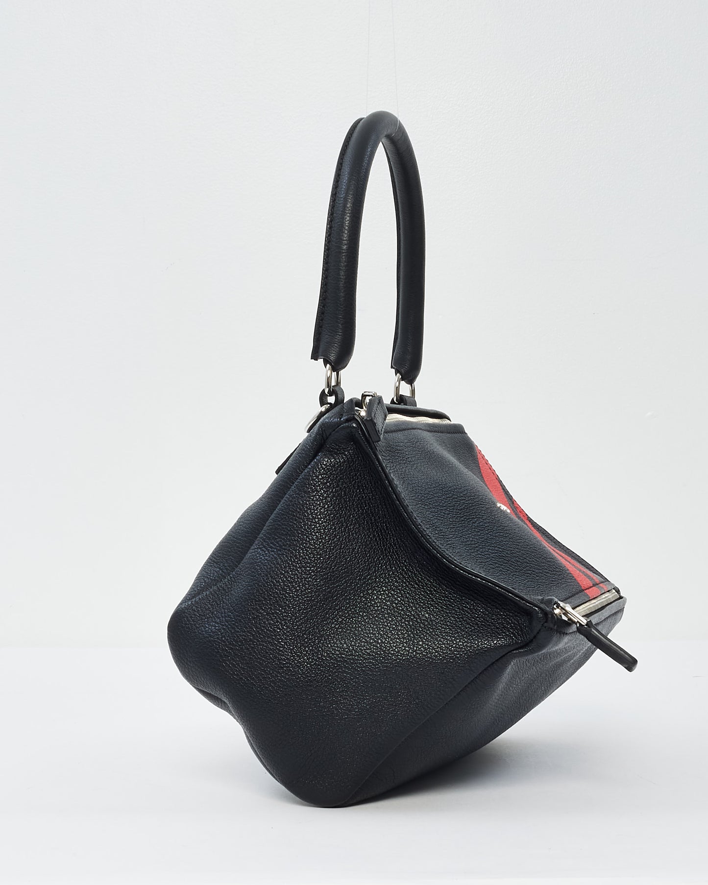 Givenchy Black 
Red Stripe Leather Small Pandora Bag