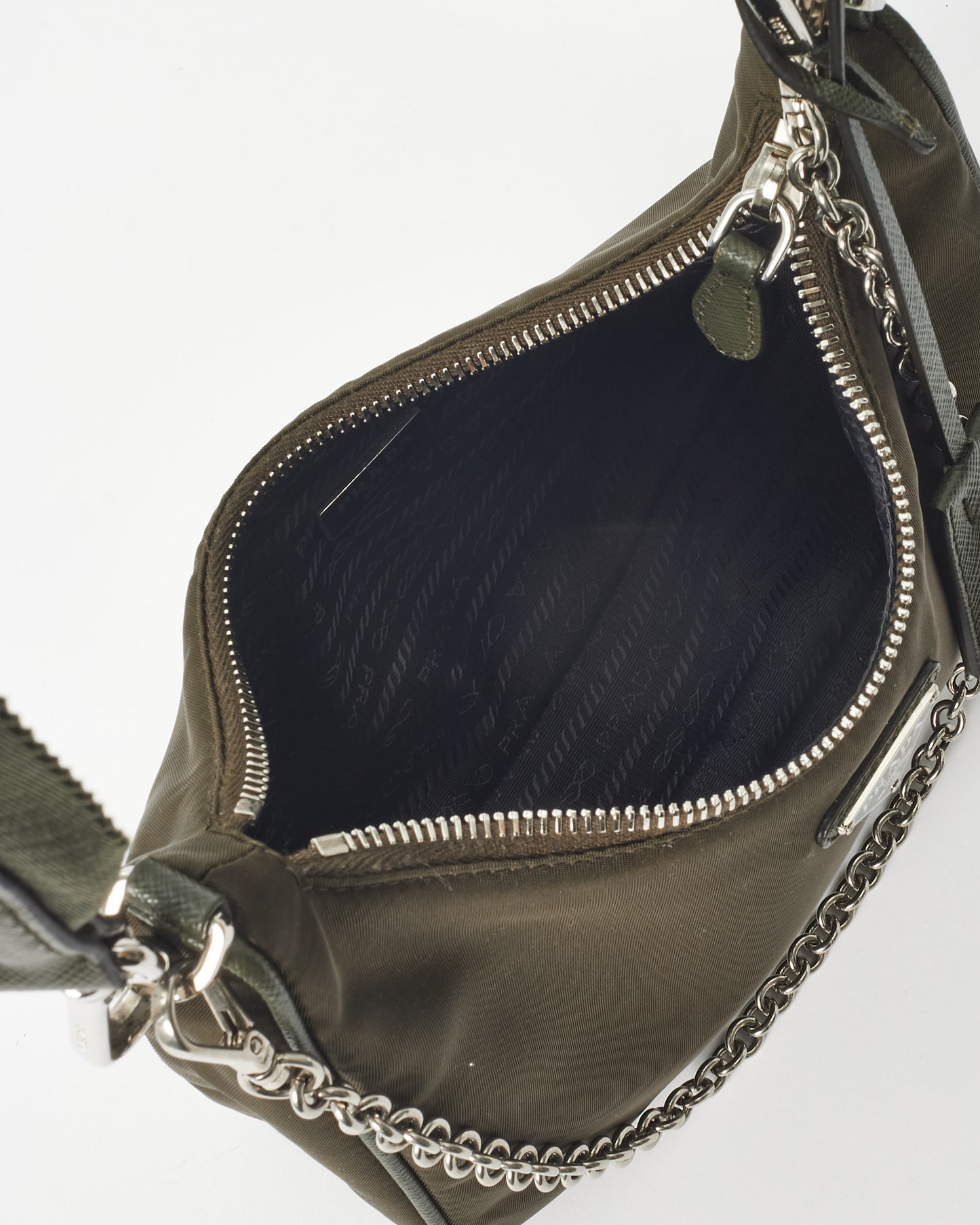 Prada Khaki Green Nylon Re-Edition 2005 Crossbody Bag