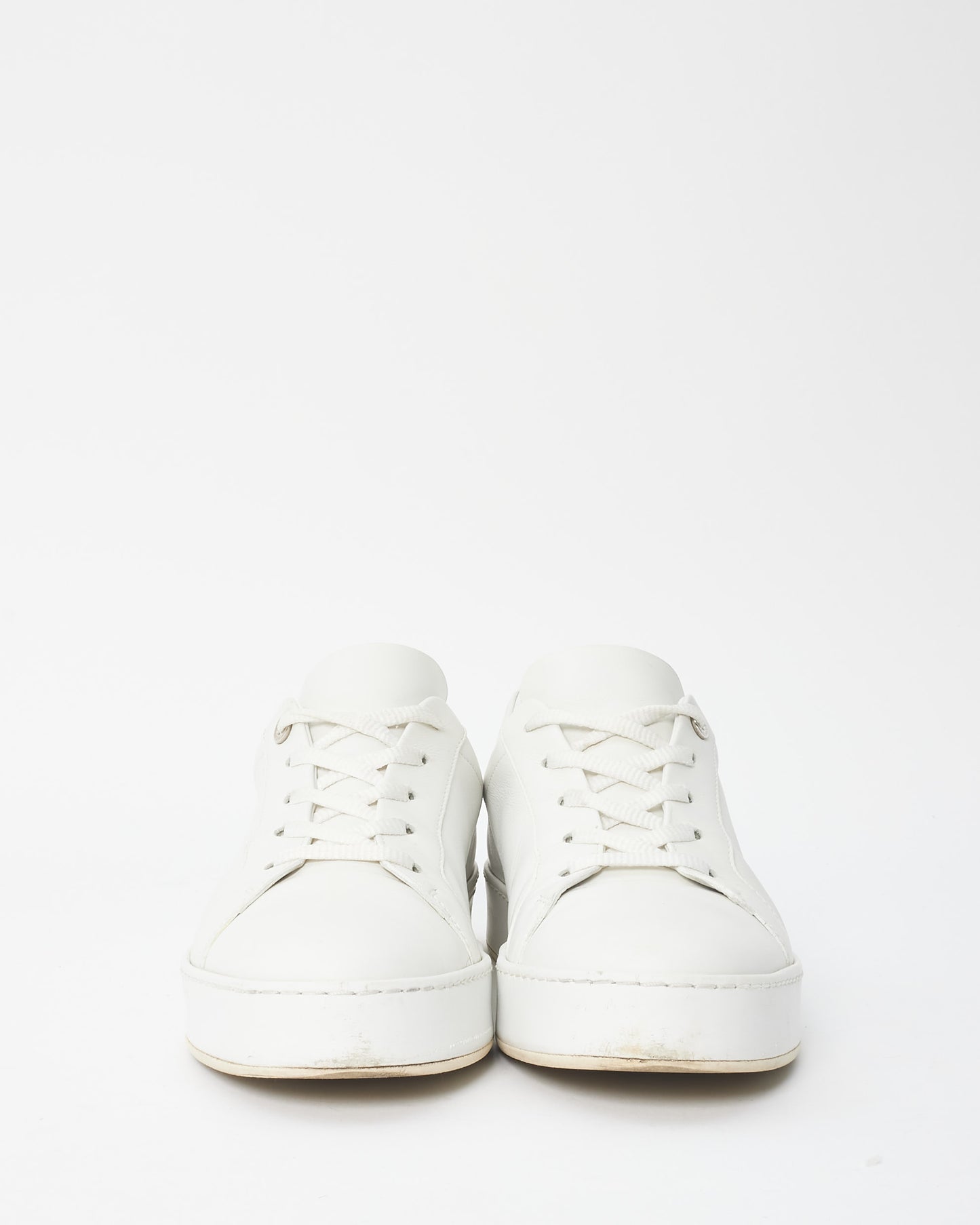 Loro Piana White Leather Sneakers - 38.5