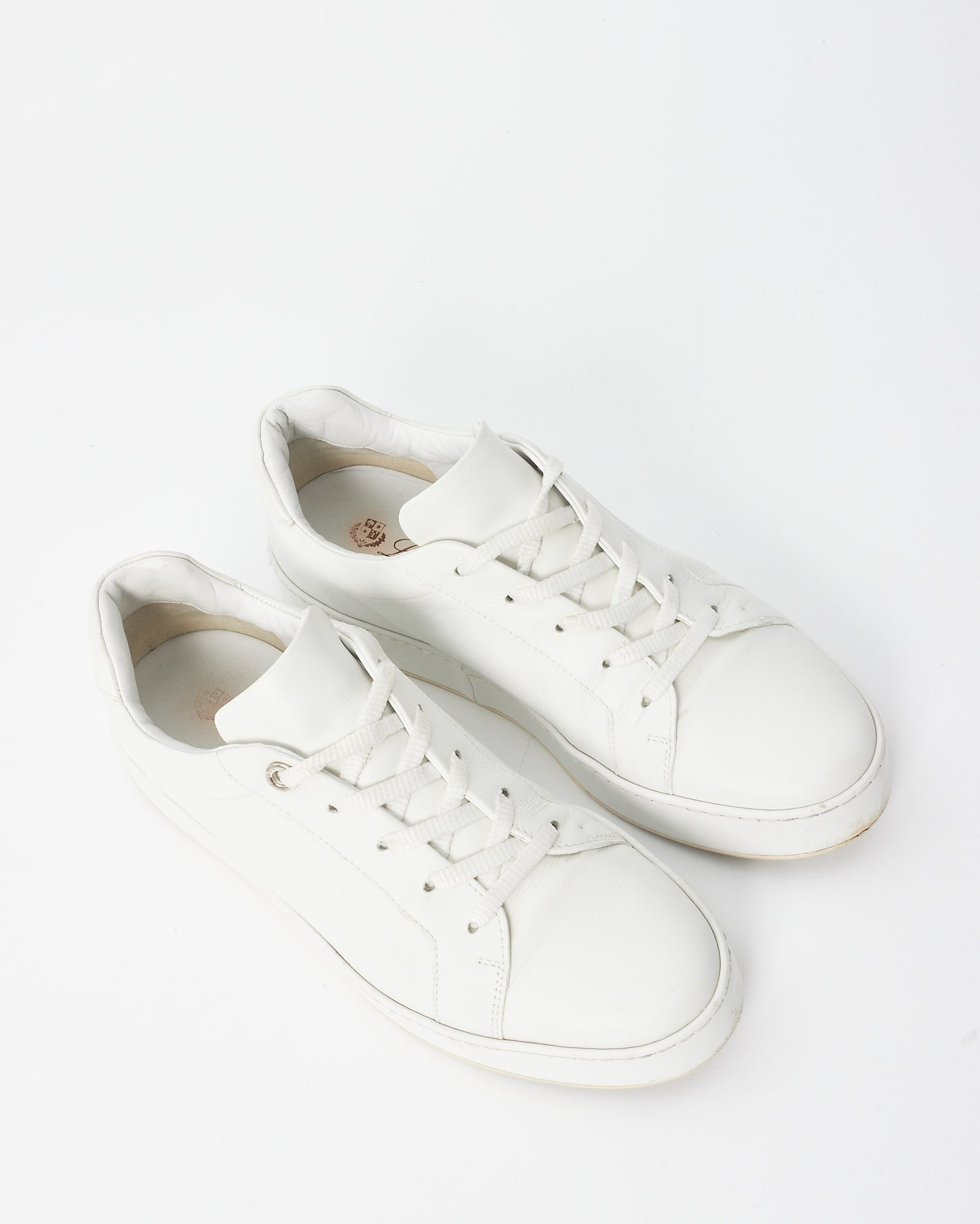 Loro Piana White Leather Sneakers - 38.5