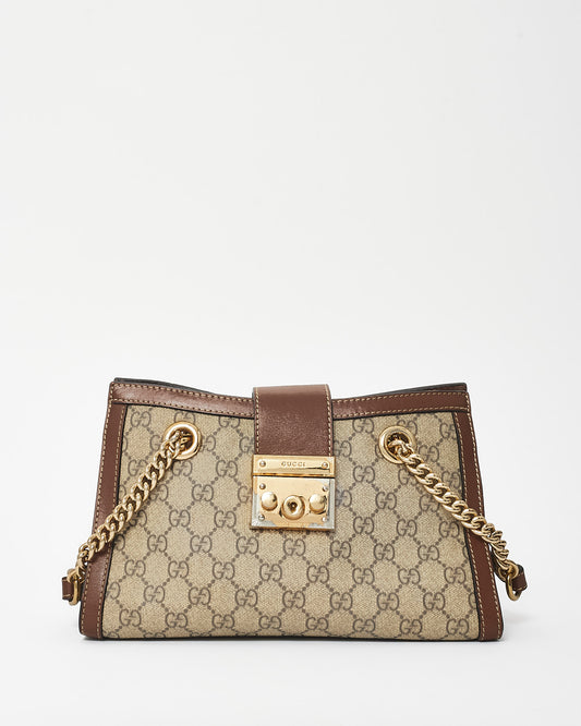 Gucci GG Supreme Monogram Canvas Small Padlock Shoulder Bag