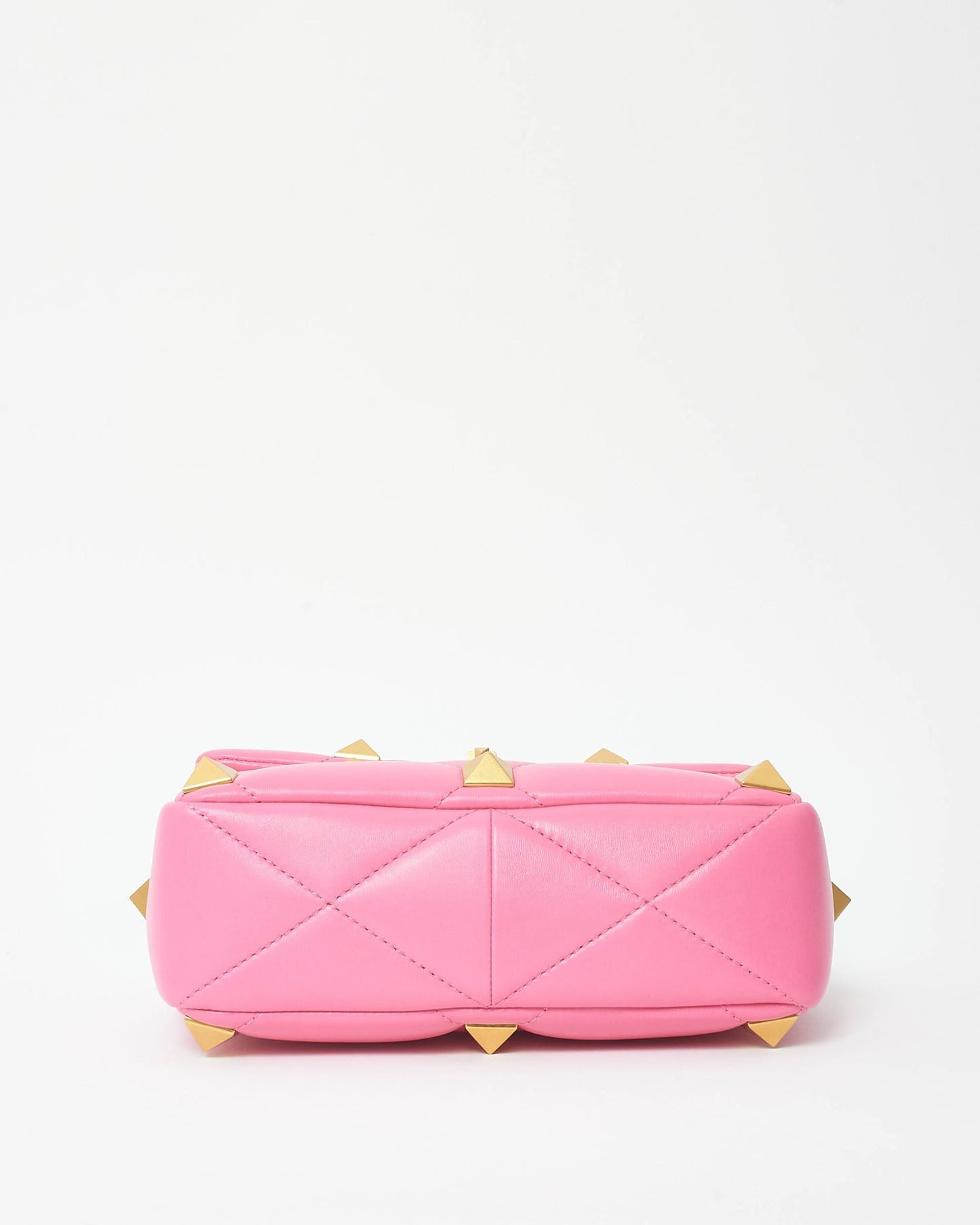 Valentino Bright Pink Leather Roman Stud Medium Crossbody Bag