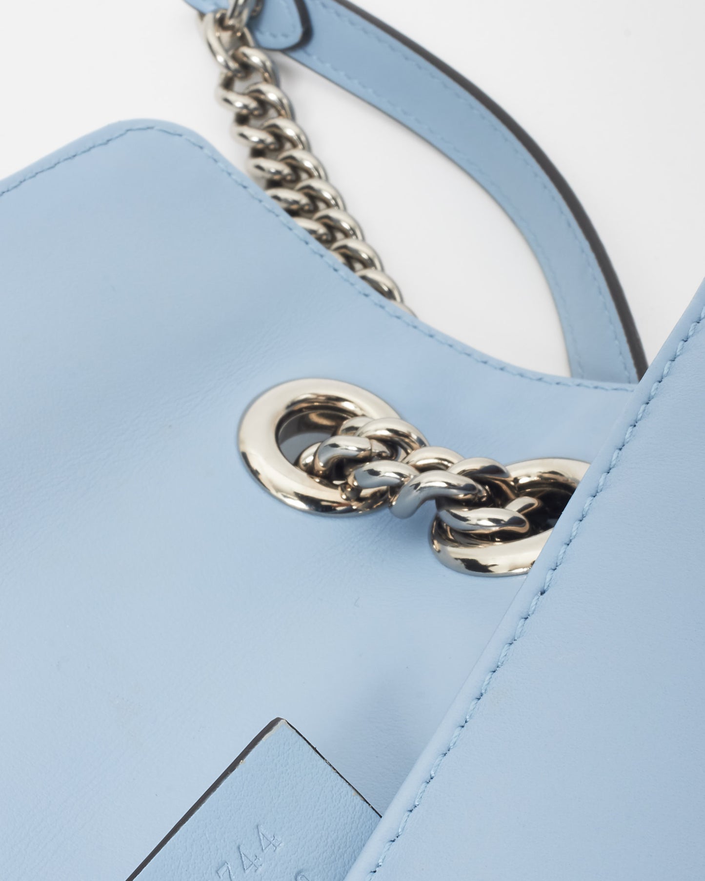 Gucci Light Blue Leather Mini Marmont Flap Shoulder Bag