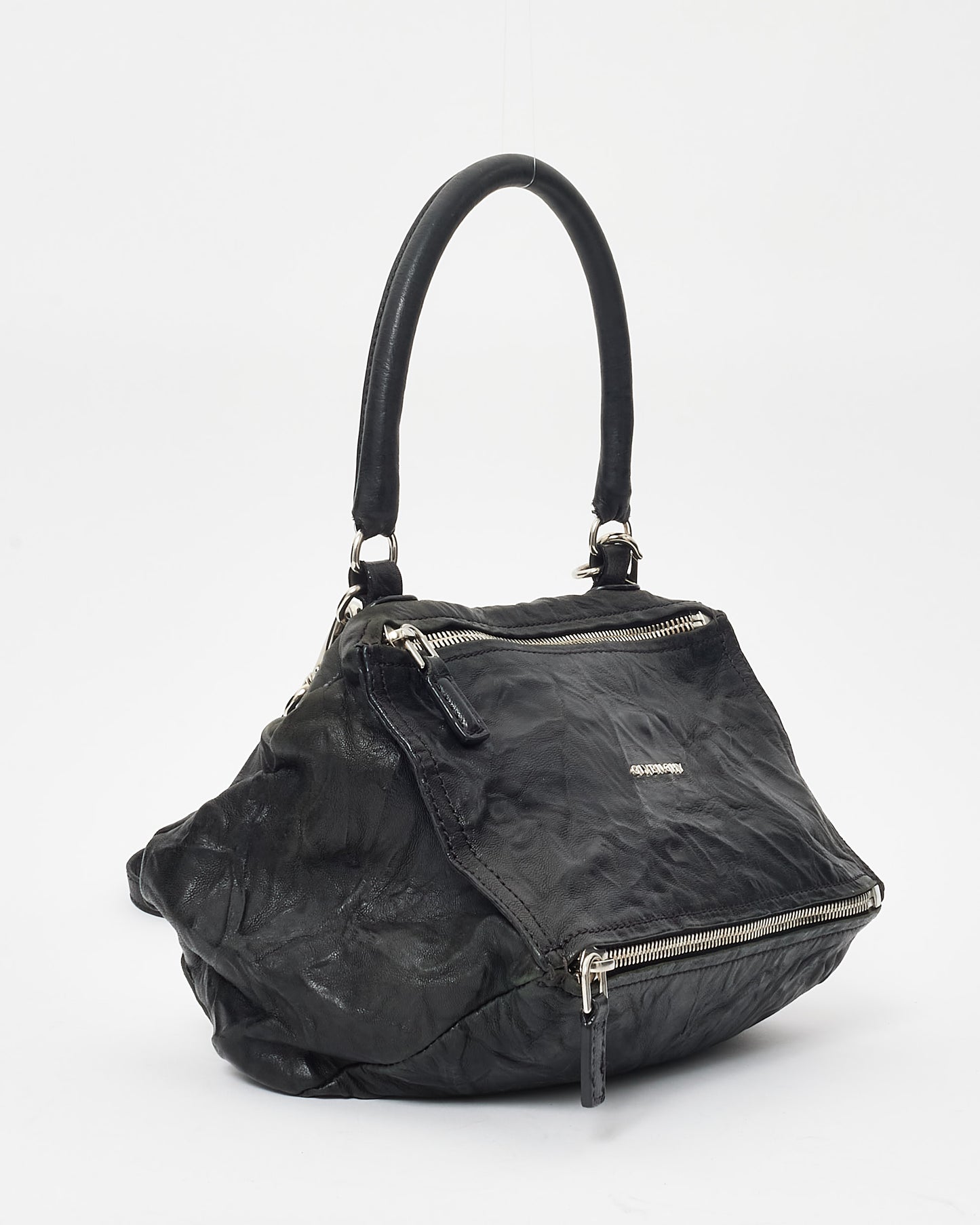 Givenchy Black Crinkled Leather Pandora Crossbody Bag