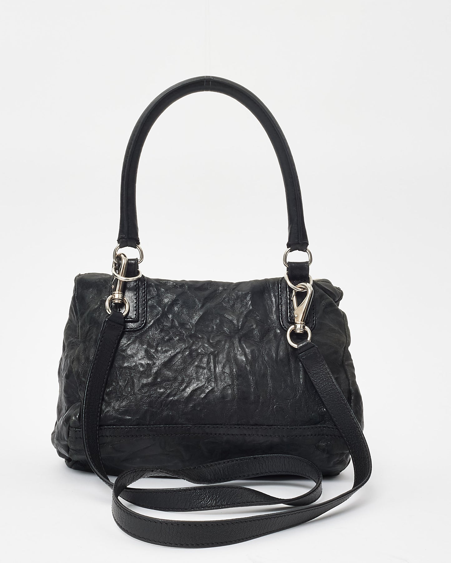 Givenchy Black Crinkled Leather Pandora Crossbody Bag