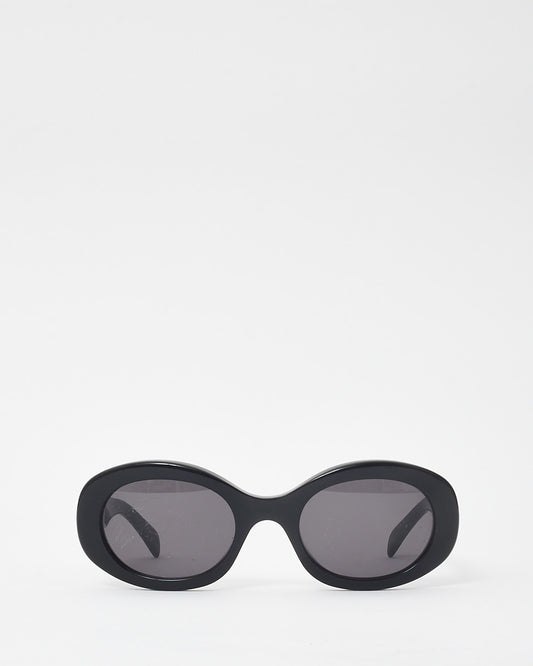 Celine Black Acetate Triomphe Oval CL40194U Sunglasses