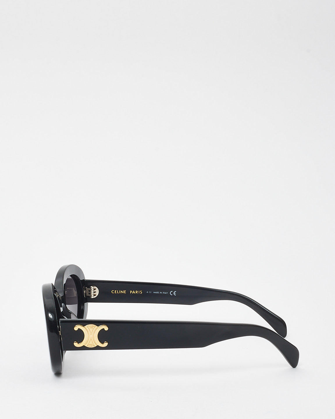 Celine Black Acetate Triomphe Oval CL40194U Sunglasses