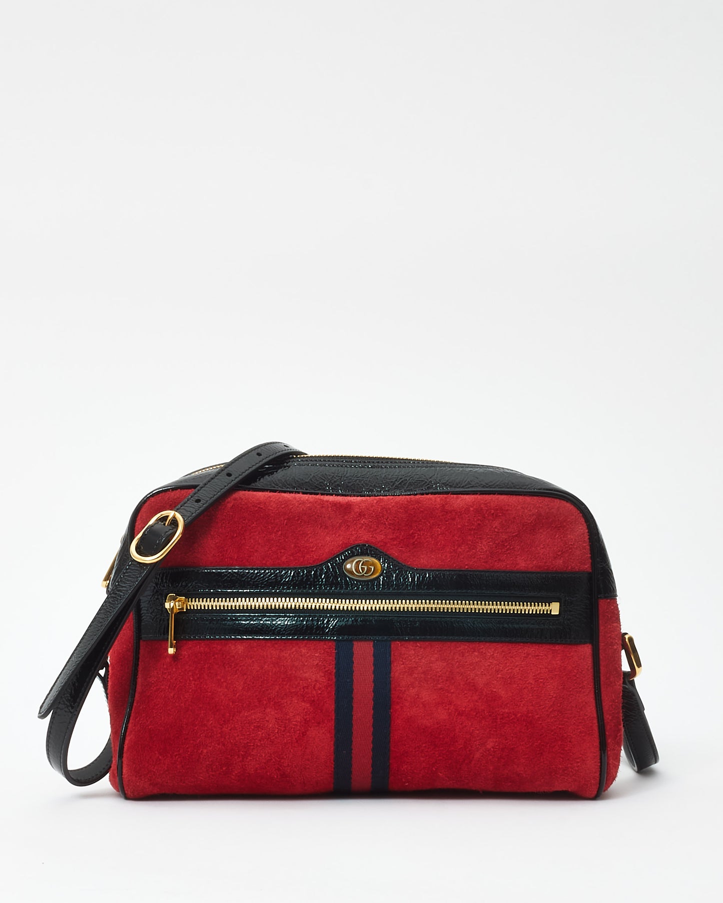 Gucci Red Suede Ophidia Crossbody Camera Bag