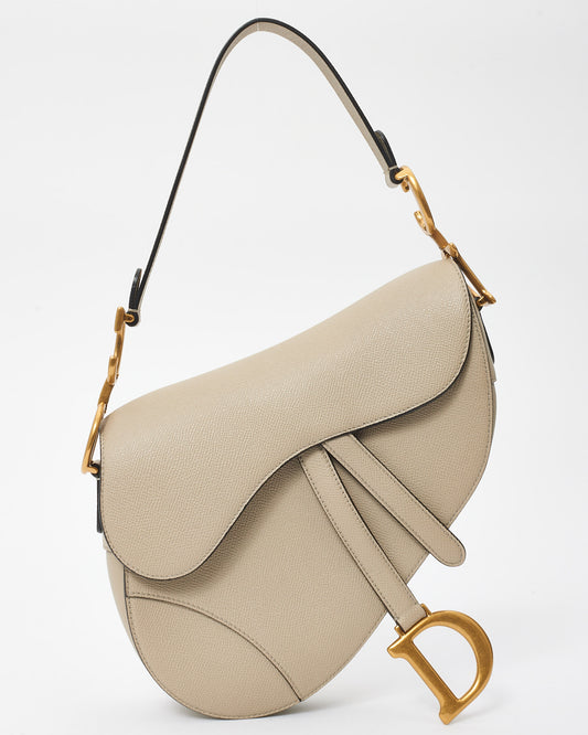 Dior Sand Grained Calfskin Leather Saddle Shoulder Bag