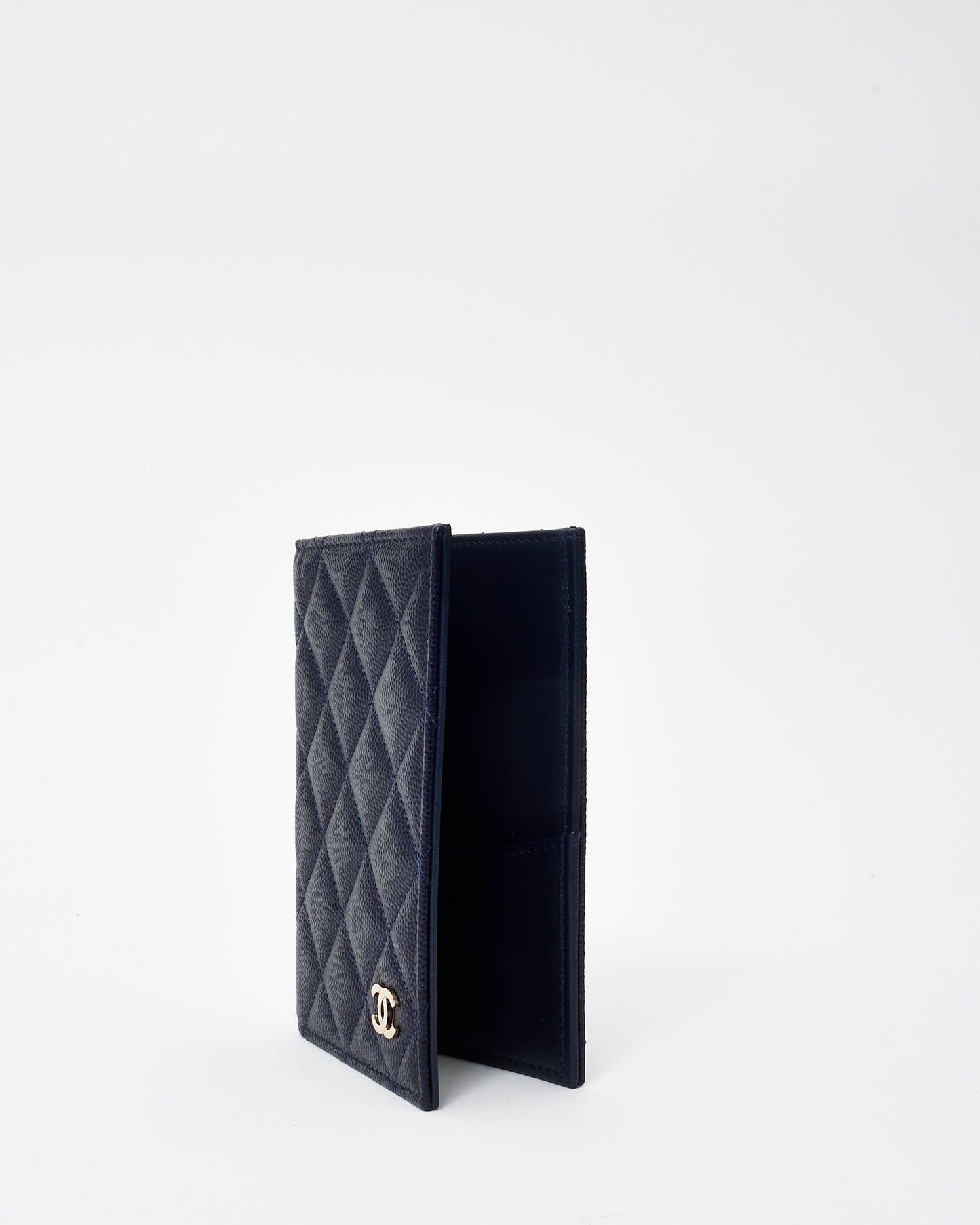 Chanel Navy Blue Caviar Leather Classic Passport Holder