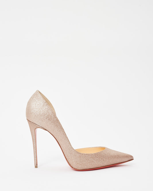 Christian Louboutin Rose Gold Glitter Iriza Pumps - 39.5