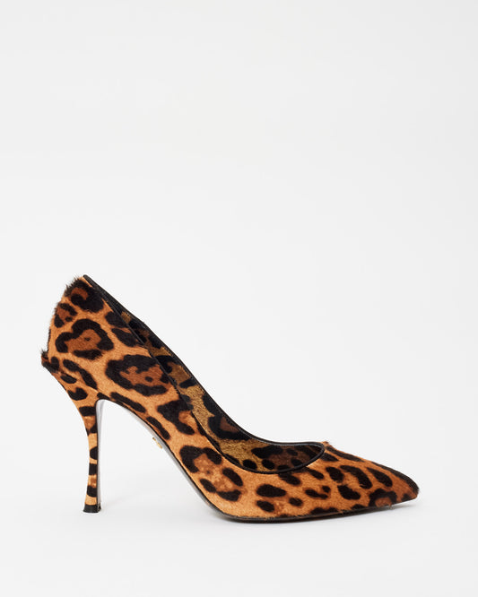 Dolce 
Gabbana Leopard Pony Hair Pumps - 40