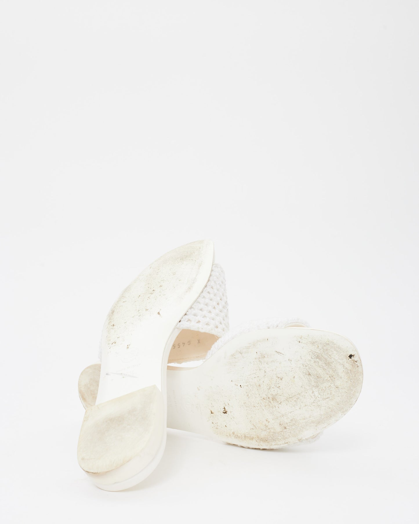 Chanel White Crochet Logo Coco Beach 24
 Slides - 39.5