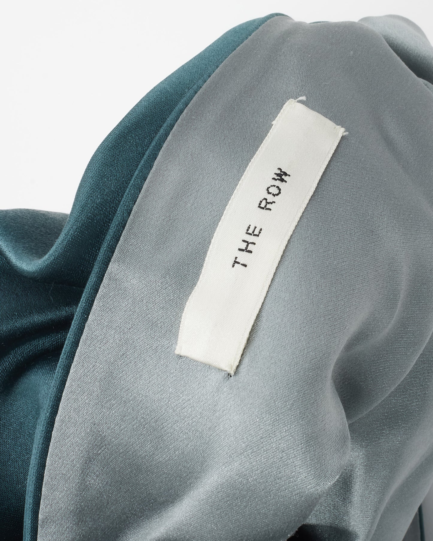 The Row Teal Satin Small Ascot Bag