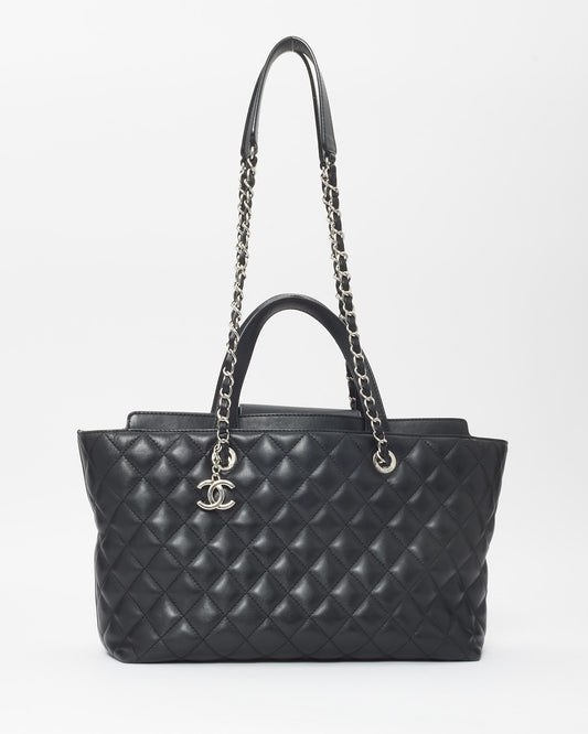 Chanel Black Quilted Calfskin Large Convertible Shopping Tote