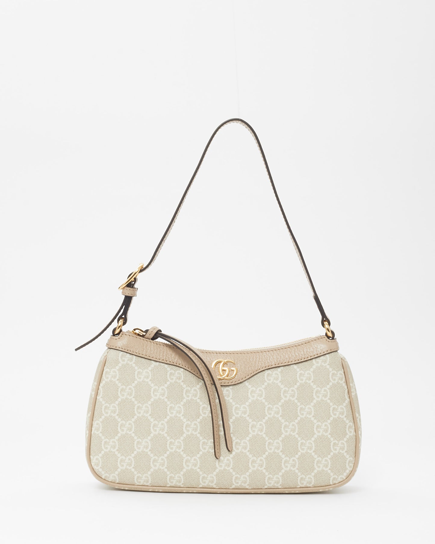 Gucci Beige Monogram Canvas Ophidia Small Shoulder Bag