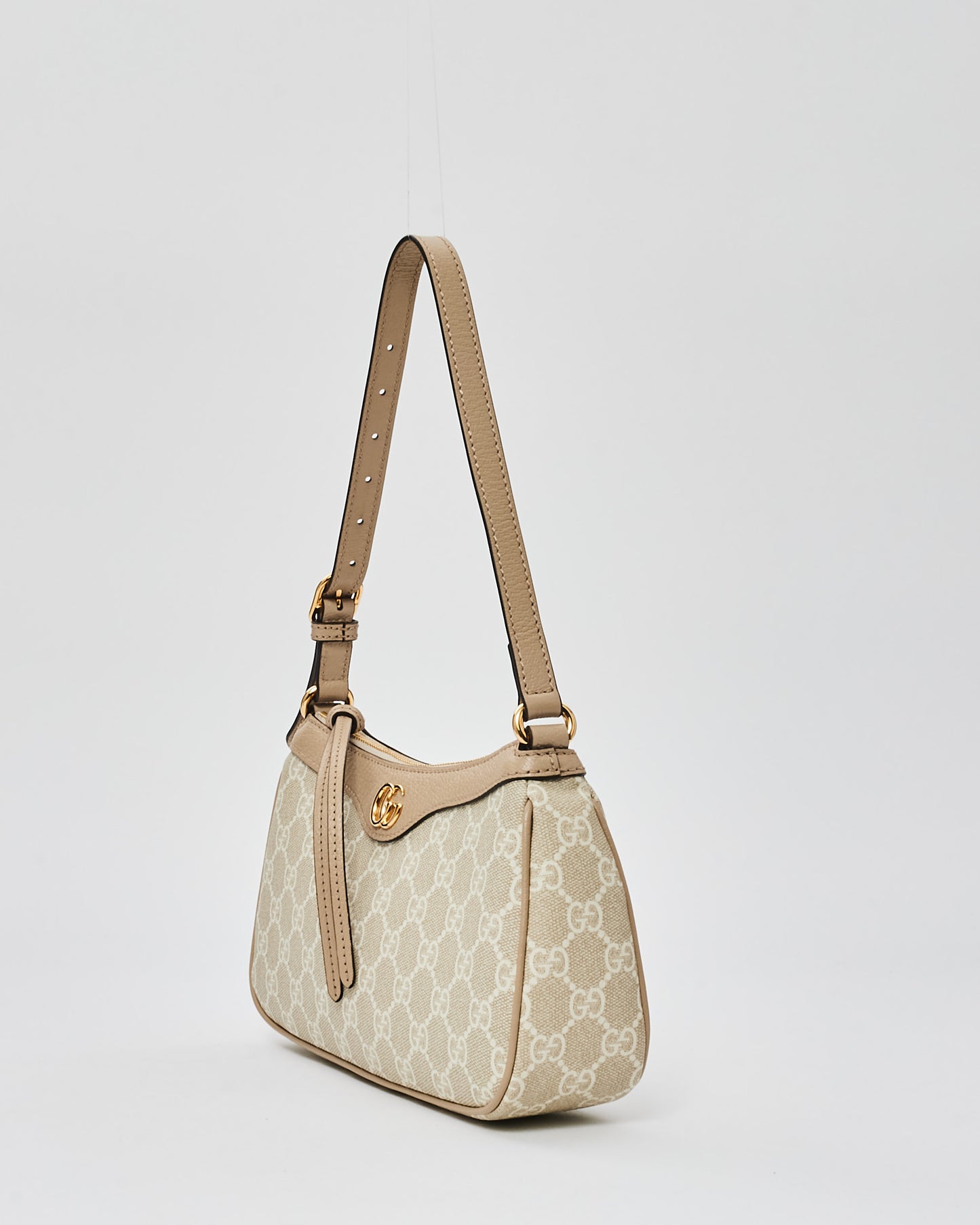 Gucci Beige Monogram Canvas Ophidia Small Shoulder Bag