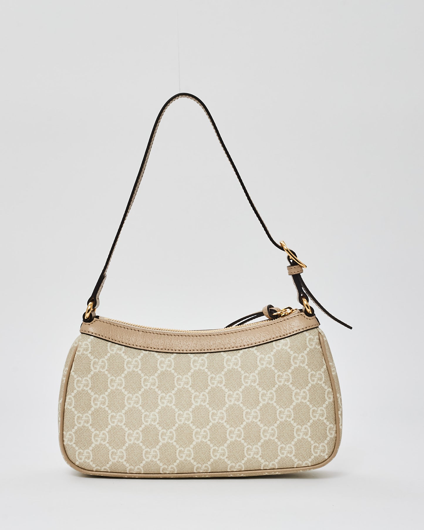 Gucci Beige Monogram Canvas Ophidia Small Shoulder Bag