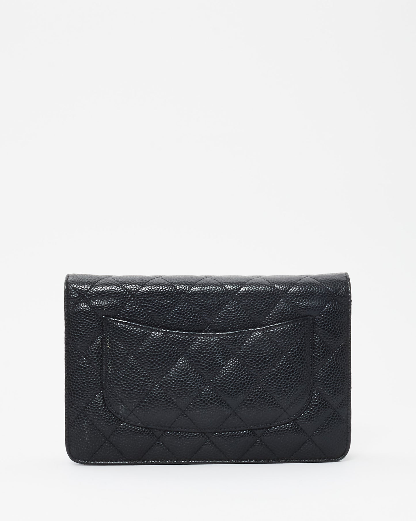 Chanel Black Caviar Leather Wallet On Chain SHW