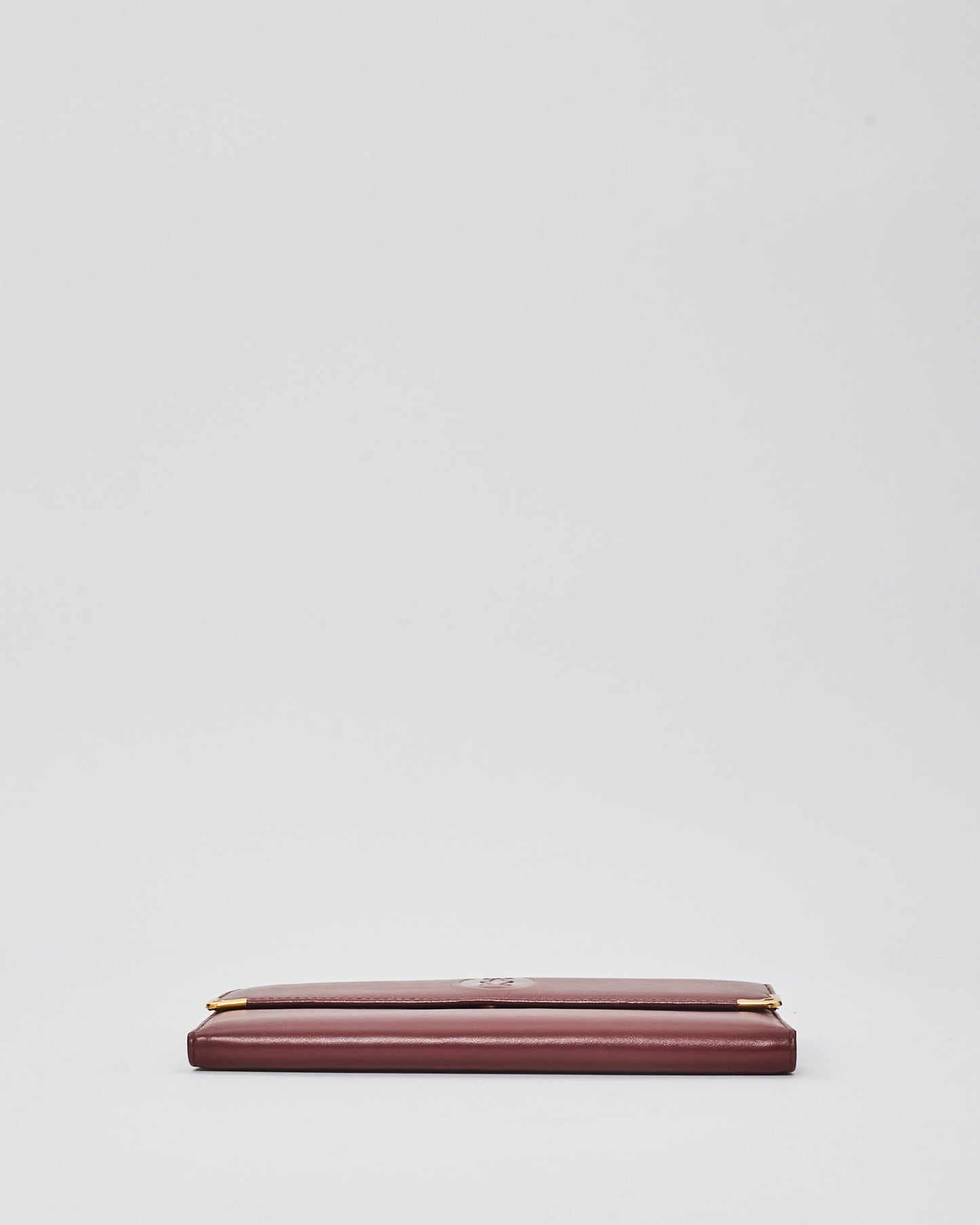 Cartier Vintage Burgundy Leather Embossed Continental Wallet