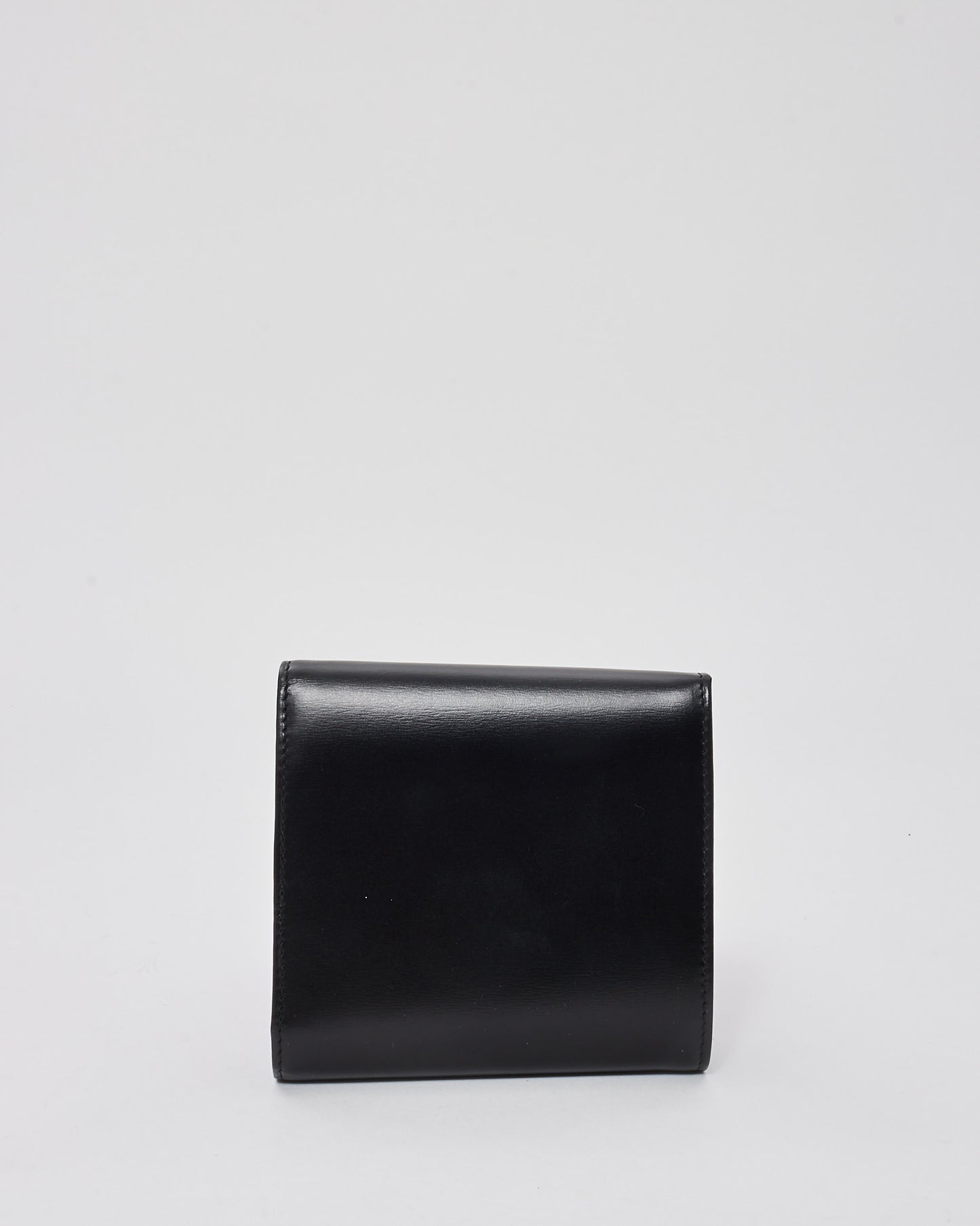 Cartier Black Leather Panther Logo Bifold Wallet