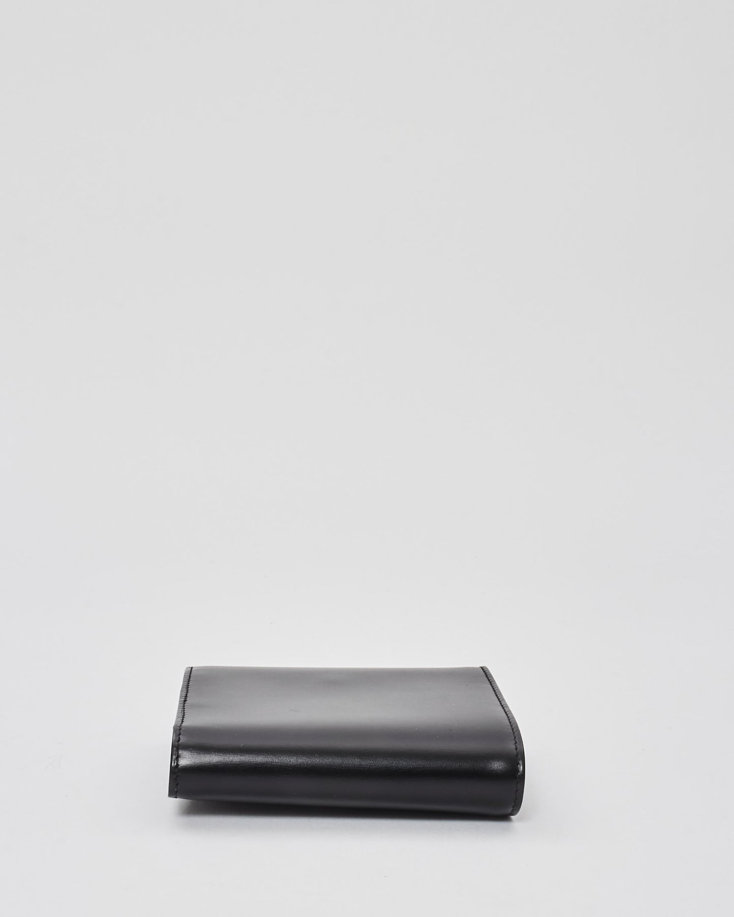 Cartier Black Leather Panther Logo Bifold Wallet