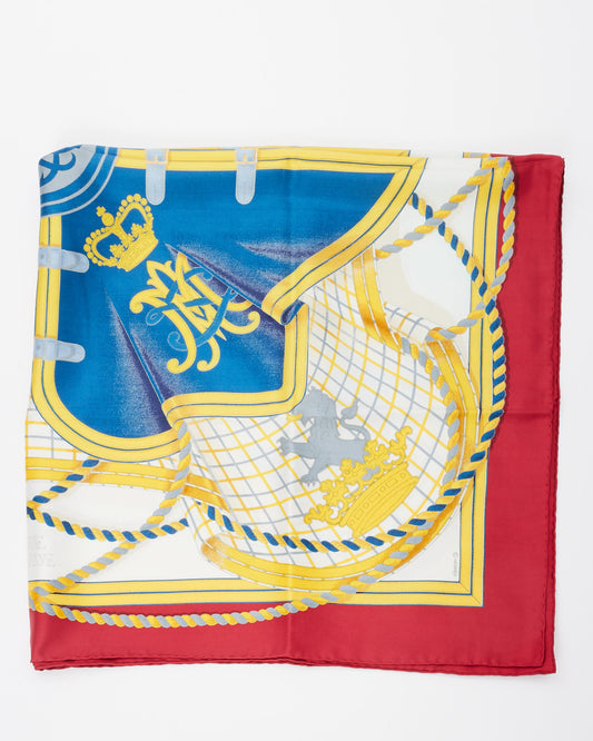 Hermès Navy Multi "Grande Tenue" Silk Scarf