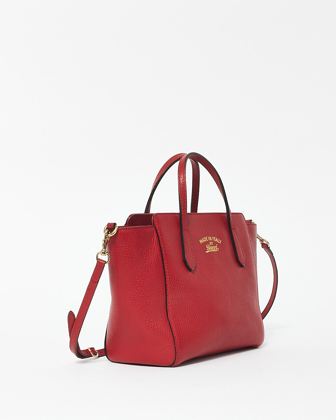 Gucci Red Leather Mini Swing Tote Bag