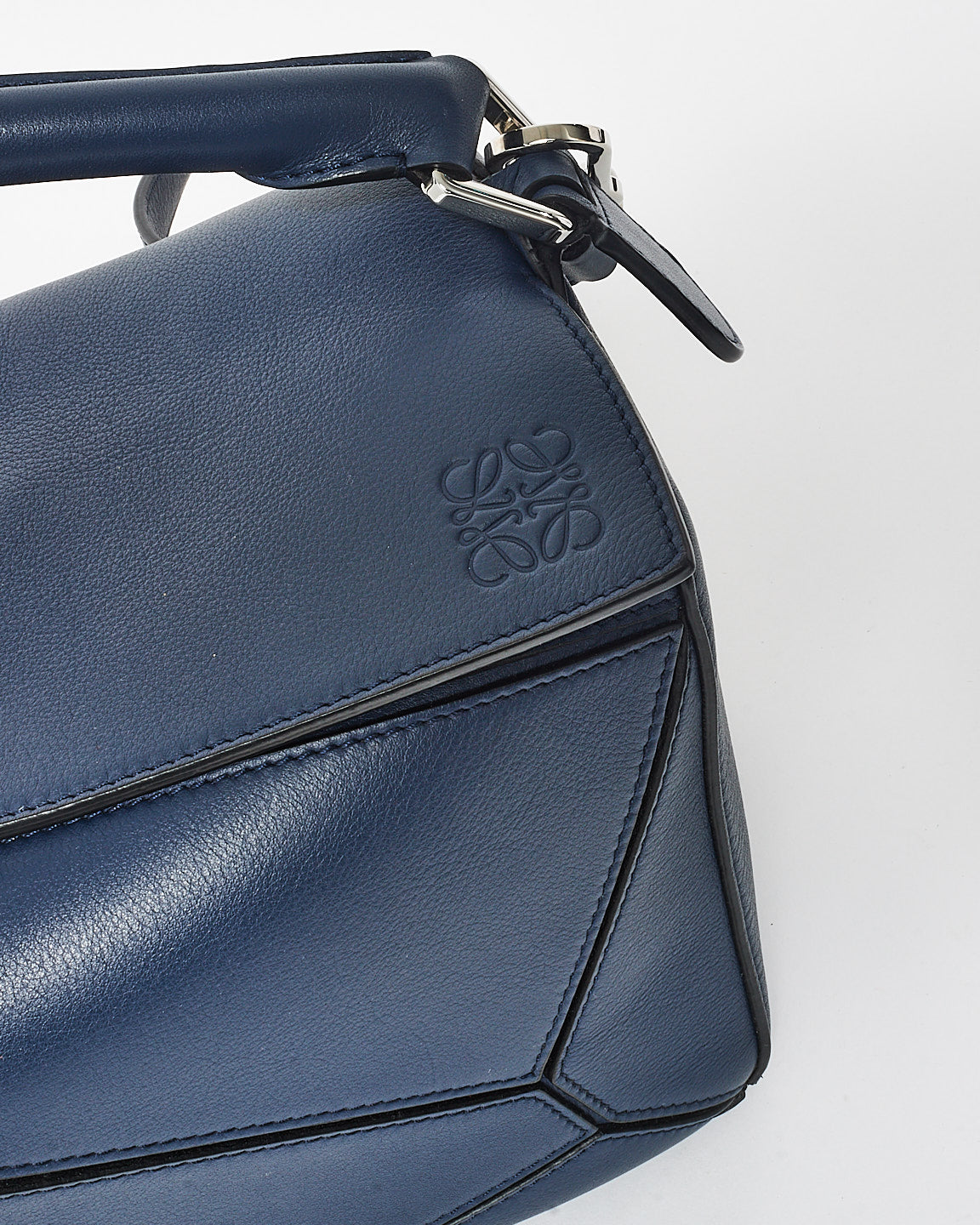 Loewe Navy Blue Leather Medium (Classic) Puzzle Bag