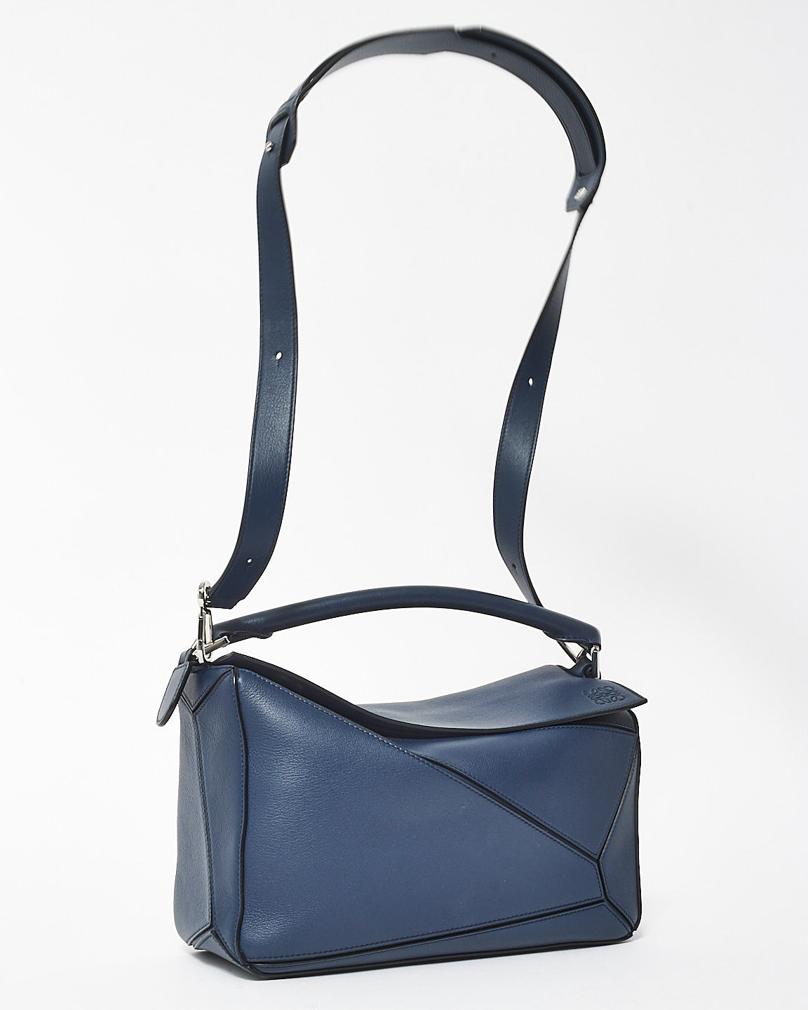 Loewe Navy Blue Leather Medium (Classic) Puzzle Bag