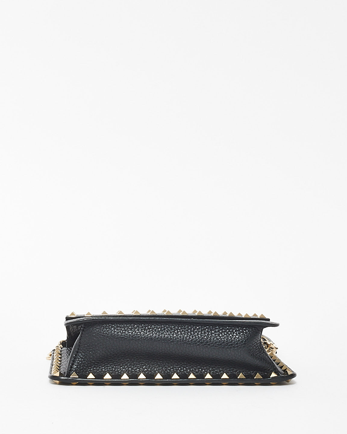 Valentino Black Leather Rockstud Side Slip Crossbody Bag