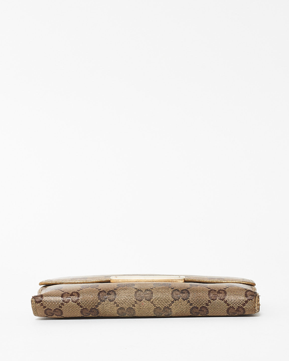 Gucci Gold GG Monogram Crystal Coated Canvas Long Wallet