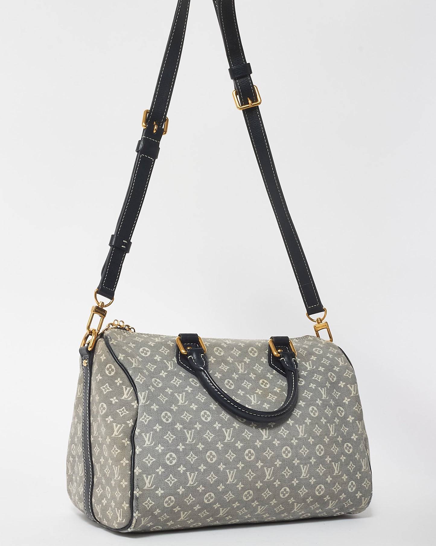 Louis Vuitton Blue Monogram Canvas Mini Lin Speedy 30 Bandoulière Bag